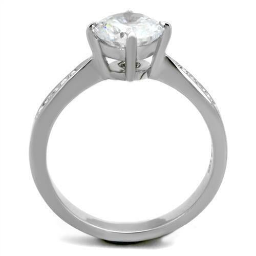 Jewellery Kingdom Ladies Engagement Solitaire Accents Stainless Steel Sparkle 2.75k Ring - Jewelry Rings - British D'sire