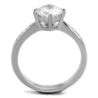 Jewellery Kingdom Ladies Engagement Solitaire Accents Stainless Steel Sparkle 2.75k Ring - Jewelry Rings - British D'sire