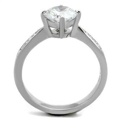 Jewellery Kingdom Ladies Engagement Solitaire Accents Stainless Steel Sparkle 2.75k Ring - Jewelry Rings - British D'sire