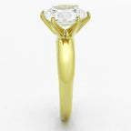 Jewellery Kingdom Ladies Engagement Solitaire Cubic Zirconia 4 Carat Steel Ring (Gold) - Jewelry Rings - British D'sire