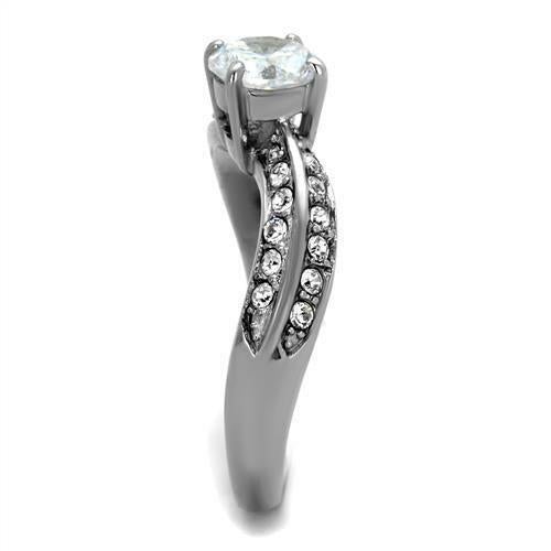 Jewellery Kingdom Ladies Engagement Solitaire Cubic Zirconia Stainless Steel Pave New Ring - Jewelry Rings - British D'sire