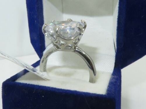 Jewellery Kingdom Ladies Engagement Solitaire Cz 10K Stainless Steel Ring Silver - Rings - British D'sire Main image