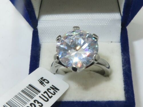 Jewellery Kingdom Ladies Engagement Solitaire Cz 10K Stainless Steel Ring Silver - Rings - British D'sire