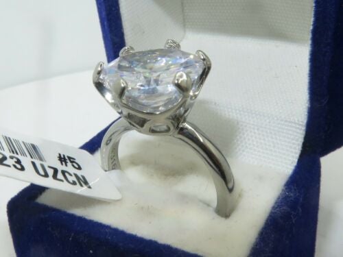 Jewellery Kingdom Ladies Engagement Solitaire Cz 10K Stainless Steel Ring Silver - Rings - British D'sire