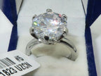 Jewellery Kingdom Ladies Engagement Solitaire Cz 10K Stainless Steel Ring Silver - Rings - British D'sire