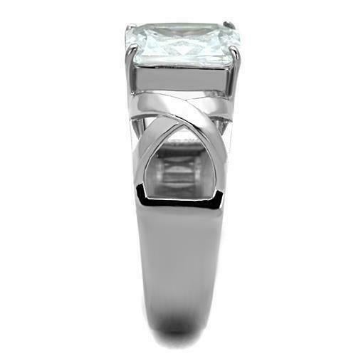 Jewellery Kingdom Ladies Engagement Solitaire Pretty Stainless Steel Ring (Silver) - Rings - British D'sire