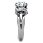 Jewellery Kingdom Ladies Engagement Solitaire Pretty Stainless Steel Ring (Silver) - Rings - British D'sire