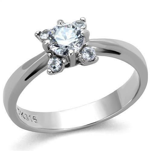 Jewellery Kingdom Ladies Engagement Solitaire Stainless Steel 1.30K Ring (Silver) - Engagement Rings - British D'sire Main image