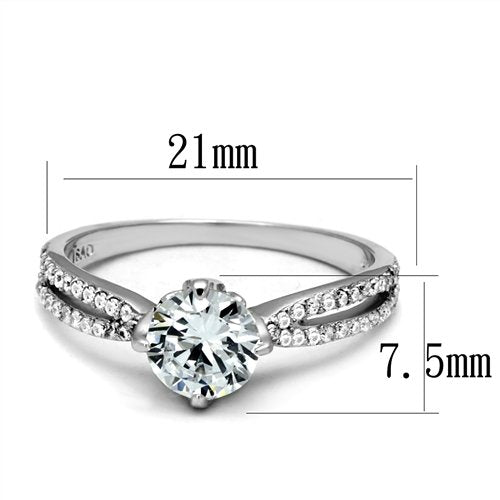 Jewellery Kingdom Ladies Engagement Solitaire Sterling Accents 2K Handmade Ring (Silver) - Rings - British D'sire