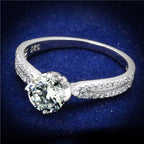 Jewellery Kingdom Ladies Engagement Solitaire Sterling Accents 2K Handmade Ring (Silver) - Rings - British D'sire