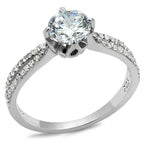 Jewellery Kingdom Ladies Engagement Solitaire Sterling Accents 2K Handmade Ring (Silver) - Rings - British D'sire