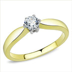 Jewellery Kingdom Ladies Engagement Solitaire Super Sparkling 0.45k Ring (Gold) - Rings - British D'sire