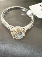 Jewellery Kingdom Ladies Engagement Sterling Solitaire 18K Ring (Silver) - Rings - British D'sire