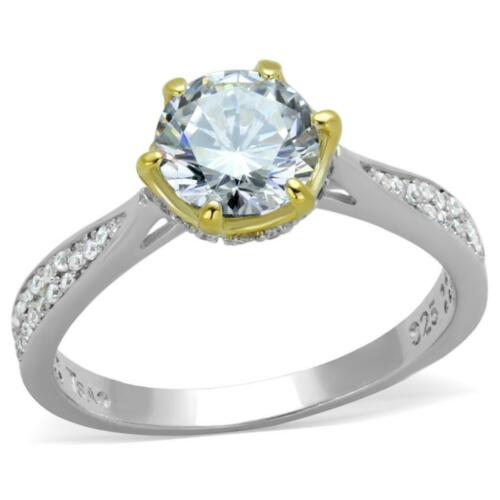Jewellery Kingdom Ladies Engagement Sterling Solitaire 18K Ring (Silver) - Rings - British D'sire Main image