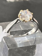 Jewellery Kingdom Ladies Engagement Sterling Solitaire 18K Ring (Silver) - Rings - British D'sire