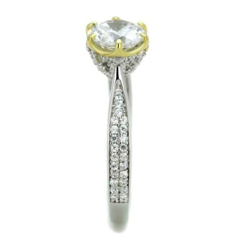 Jewellery Kingdom Ladies Engagement Sterling Solitaire 18K Ring (Silver) - Rings - British D'sire