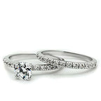 Jewellery Kingdom Ladies Engagement Wedding Band Cubic Zirconia 2 Carat Solitaire Ring Set (Silver) - Jewelry Rings - British D'sire