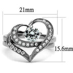 Jewellery Kingdom Ladies Engagement Wedding Heart Band Stainless Steel Ring Set (Silver) - Jewelry Rings - British D'sire