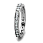 Jewellery Kingdom Ladies Eternity 3mm Stacking Cubic Zirconia Band Wedding Stainless Steel Ring (Silver) - Jewelry Rings - British D'sire