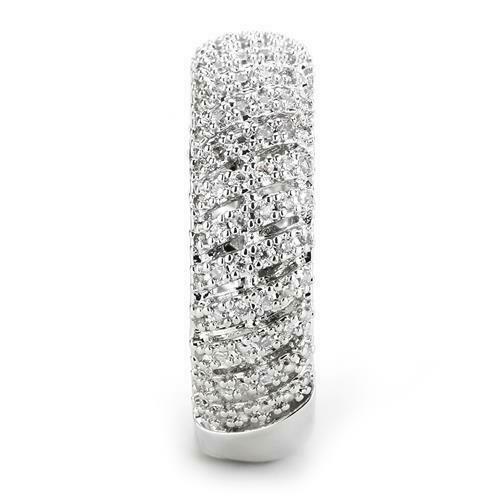 Jewellery Kingdom Ladies Eternity Band 7mm Wide Cubic Zirconia Sparkling Silver Ring - Jewelry Rings - British D'sire