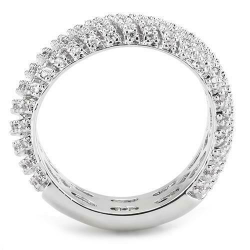 Jewellery Kingdom Ladies Eternity Band 7mm Wide Cubic Zirconia Sparkling Silver Ring Secondary image