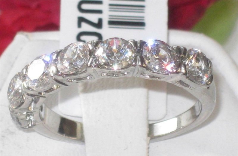 Jewellery Kingdom Ladies Eternity Ring 4mm Stainless Steel Simulated Diamonds 1.50 - Jewelry Rings - British D'sire Main image