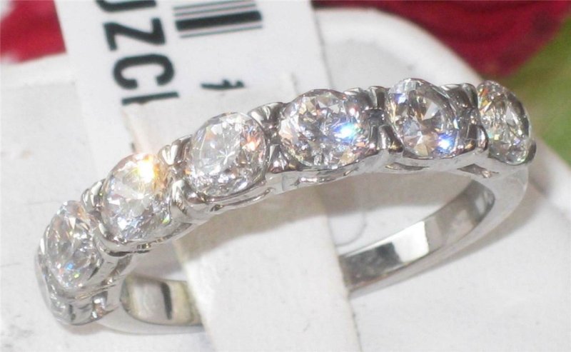 Jewellery Kingdom Ladies Eternity Ring 4mm Stainless Steel Simulated Diamonds 1.50 - Jewelry Rings - British D'sire