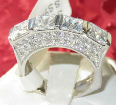 Jewellery Kingdom Ladies Eternity Ring, Princess Cut 6CT cz 4 Stone sterling Silver Ring - Jewelry Rings - British D'sire