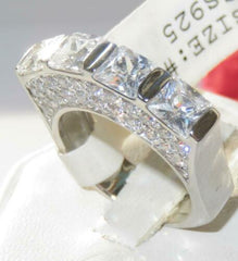 Jewellery Kingdom Ladies Eternity Ring, Princess Cut 6CT cz 4 Stone sterling Silver Ring - Jewelry Rings - British D'sire