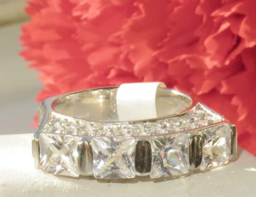 Jewellery Kingdom Ladies Eternity Ring, Princess Cut 6CT cz 4 Stone sterling Silver Ring - Jewelry Rings - British D'sire