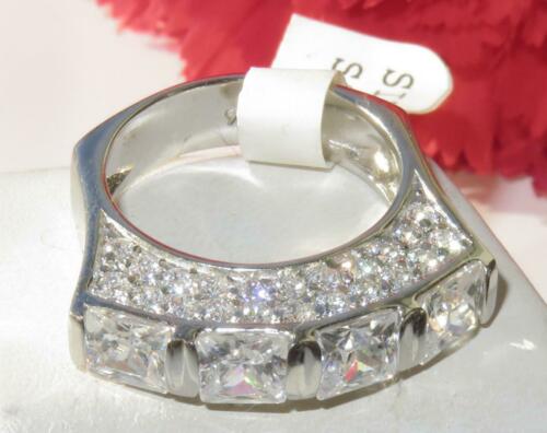 Jewellery Kingdom Ladies Eternity Ring, Princess Cut 6CT cz 4 Stone sterling Silver Ring - Jewelry Rings - British D'sire