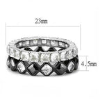Jewellery Kingdom Ladies Eternity Stacking Bands Princess Black Cz 9mm Stainless Steel Rings - Jewelry Rings - British D'sire
