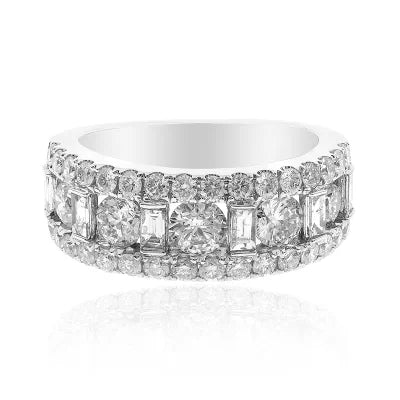 Jewellery Kingdom Ladies Eternity Sterling Silver Emerald Round Cz 6.7mm Ring Band - Jewelry Rings - British D'sire Main image