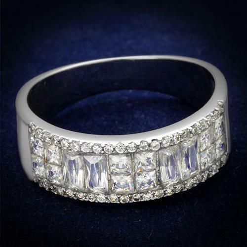 Jewellery Kingdom Ladies Eternity Sterling Silver Emerald Round Cz 6.7mm Ring Band Secondary image