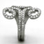 Jewellery Kingdom Ladies Flat Swirl Cubic Zirconia Stainless Steel Pave Ring (Silver) - Jewelry Rings - British D'sire