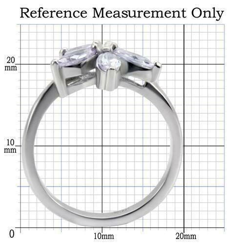 Jewellery Kingdom Ladies Flower Amethyst Marquise Stainless Steel Ring (Silver) - Rings - British D'sire