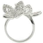 Jewellery Kingdom Ladies Flower Cubic Zirconia Sparkling Handmade Ring (Silver) - Jewelry Rings - British D'sire