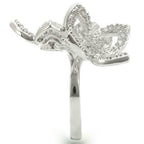 Jewellery Kingdom Ladies Flower Cubic Zirconia Sparkling Handmade Ring (Silver) - Jewelry Rings - British D'sire