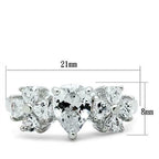 Jewellery Kingdom Ladies Flower Sterling Silver Cubic Zirconia 3 Carat Sparkling Pear Ring - Jewelry Rings - British D'sire