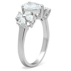Jewellery Kingdom Ladies Flower Sterling Silver Cubic Zirconia 3 Carat Sparkling Pear Ring - Jewelry Rings - British D'sire