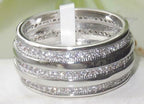 Jewellery Kingdom Ladies Full Eternity 10mm Triple Row Cz Rhodium Band Wedding Ring (Silver) - Jewelry Rings - British D'sire