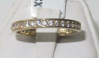 Jewellery Kingdom Ladies Full Eternity 3mm Steel 18kt Stacking Band Pave Wedding Gold Ring - Jewelry Rings - British D'sire