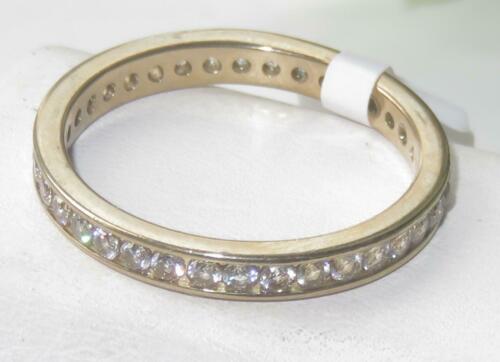 Jewellery Kingdom Ladies Full Eternity 3mm Steel 18kt Stacking Band Pave Wedding Gold Ring - Jewelry Rings - British D'sire Main image