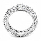Jewellery Kingdom Ladies Full Eternity Band 11mm Round Pave Rhodium Sparkling Ring (Silver) - Jewelry Rings - British D'sire