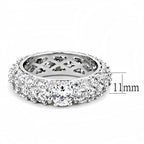 Jewellery Kingdom Ladies Full Eternity Band 11mm Round Pave Rhodium Sparkling Ring (Silver) - Jewelry Rings - British D'sire