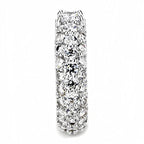 Jewellery Kingdom Ladies Full Eternity Band 11mm Round Pave Rhodium Sparkling Ring (Silver) - Jewelry Rings - British D'sire