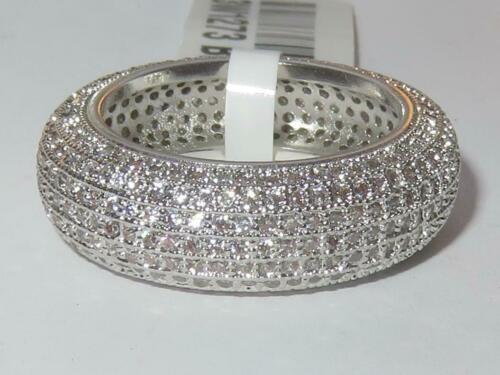 Jewellery Kingdom Ladies Full Eternity Band 7mm Rhodium Stone Ring (Silver) - Rings - British D'sire Main image