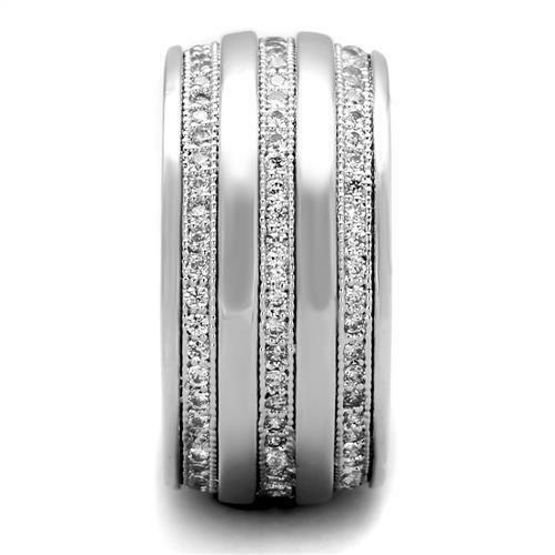 Jewellery Kingdom Ladies Full Eternity Band Cz Silver Rhodium Wedding Triple Row Ring Secondary image