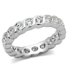 Jewellery Kingdom Ladies Full Eternity Band Rhodium Stacking S Bar Tennis Ring (Silver) - Jewelry Rings - British D'sire