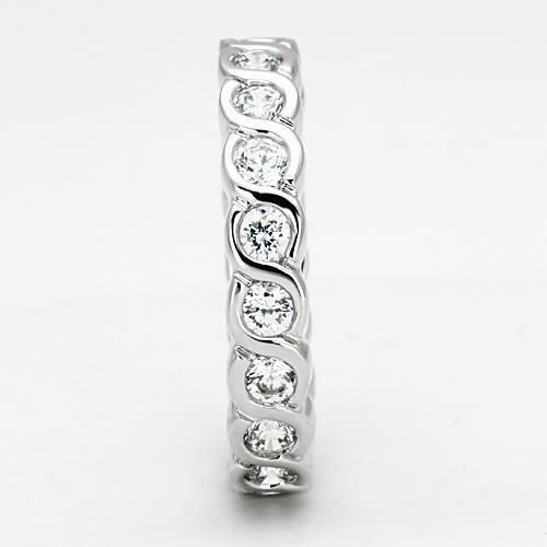 Jewellery Kingdom Ladies Full Eternity Band Rhodium Stacking S Bar Tennis Ring (Silver) - Jewelry Rings - British D'sire